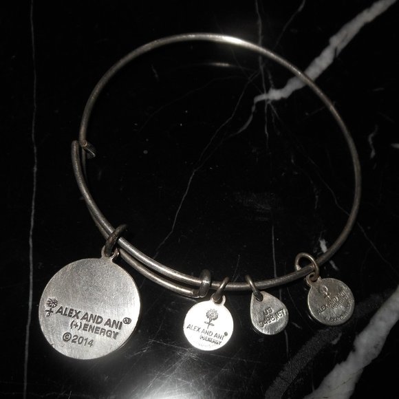 Alex And Ani Letter Initial J Charm Rafaelian Silv - Picture 5 of 7